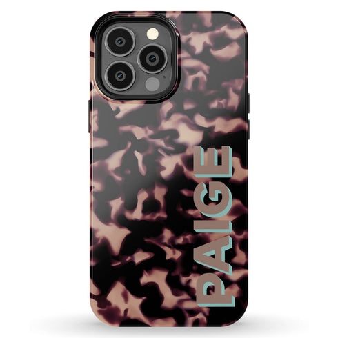 3D Custom Name Dark Tort iPhone Case